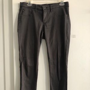 AG super skinny satiny grey ankle jean